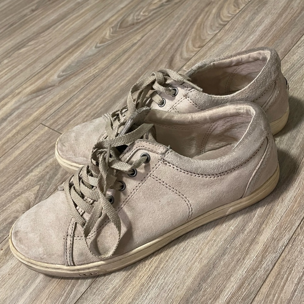 Beige UGG suede sneakers
